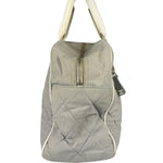 Chanel Vintage Grey Quilted Woven Sports Line Canvas Bowler Bag  2001