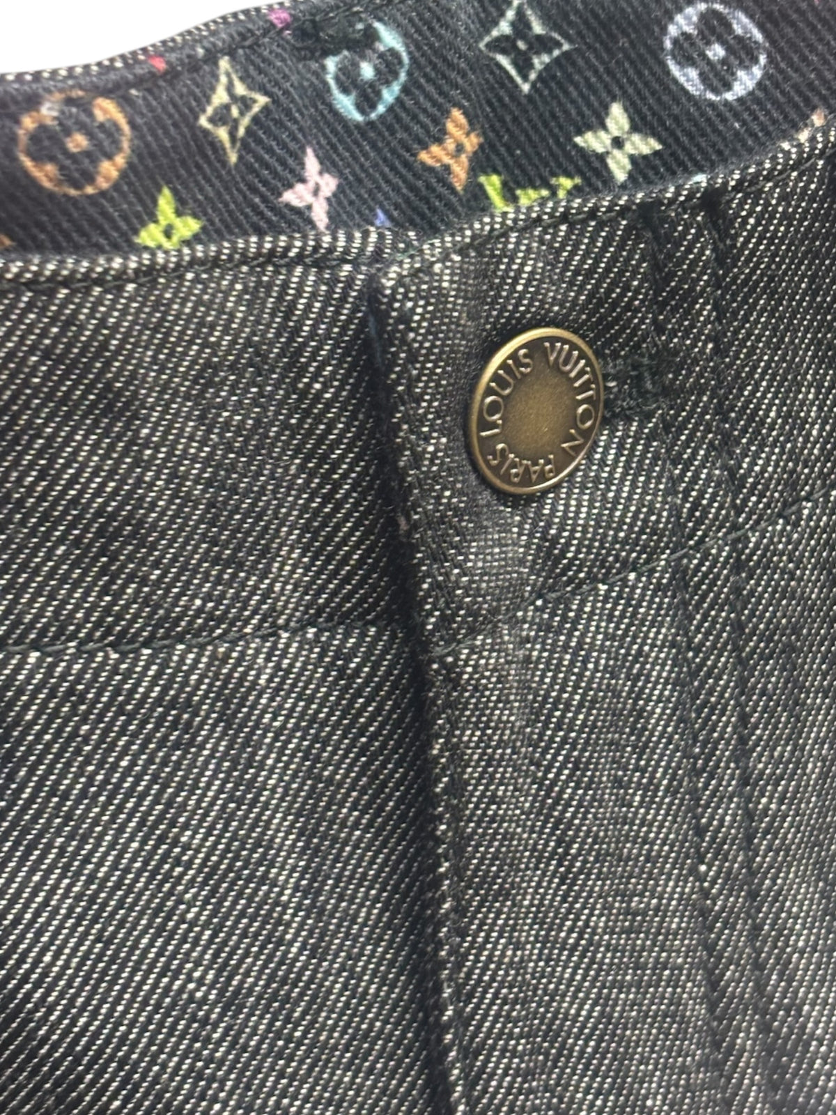 Louis Vuitton Grey Denim Cropped Pants