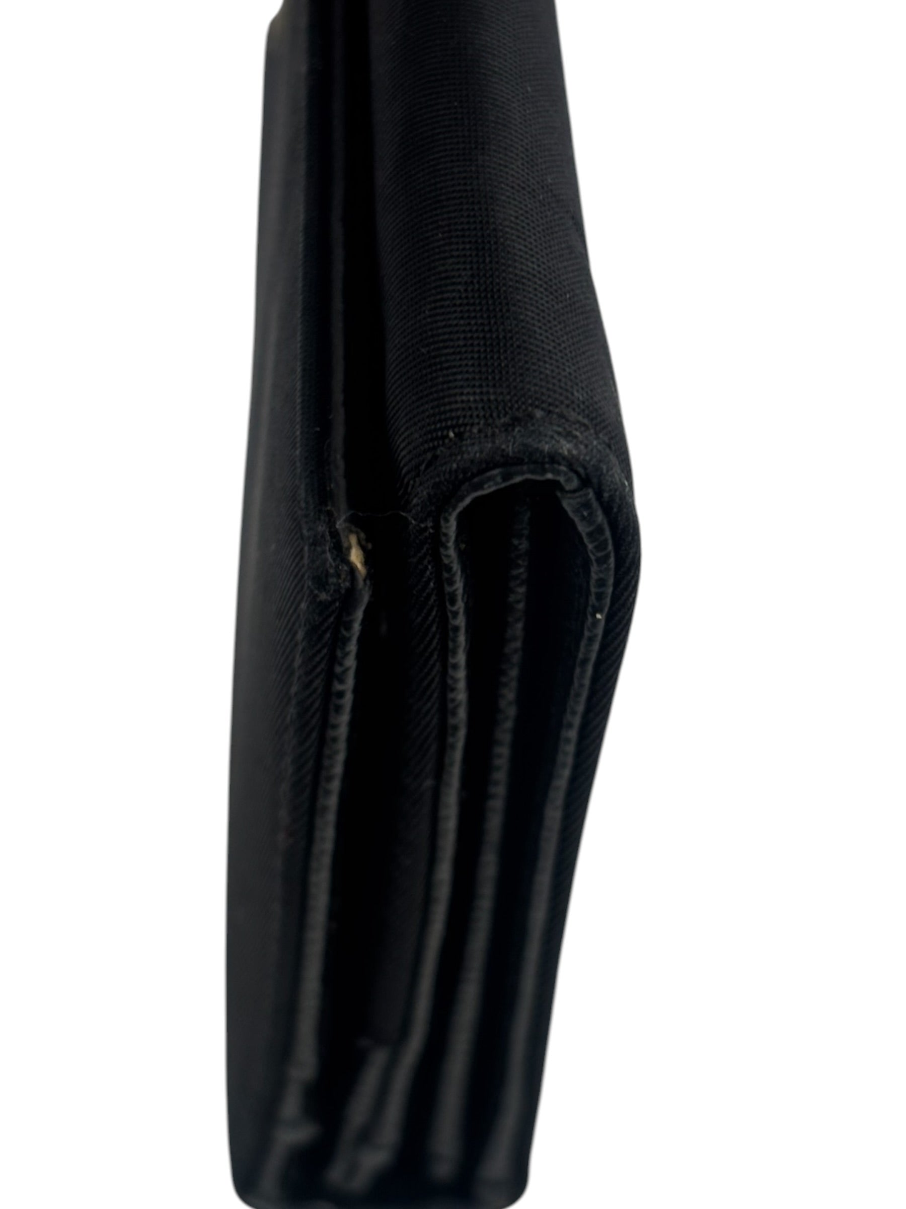 Prada Black Nylon Tessuto Continental Flap Wallet