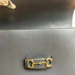 Gucci Grey Leather 1955 Horsebit Shoulder Bag