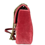 Gucci Pink GG Velvet Marmont "Blind for Love" Flap Bag