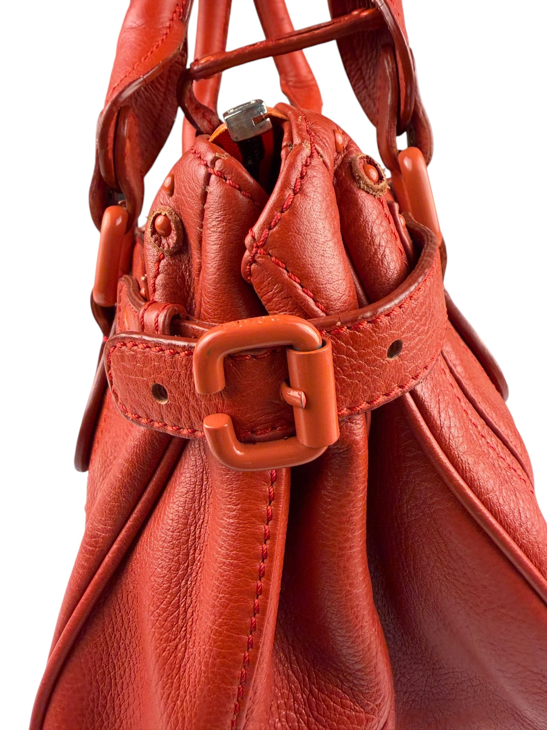 Chloé Vintage Red Leather Paddington Bag (Broken Lock