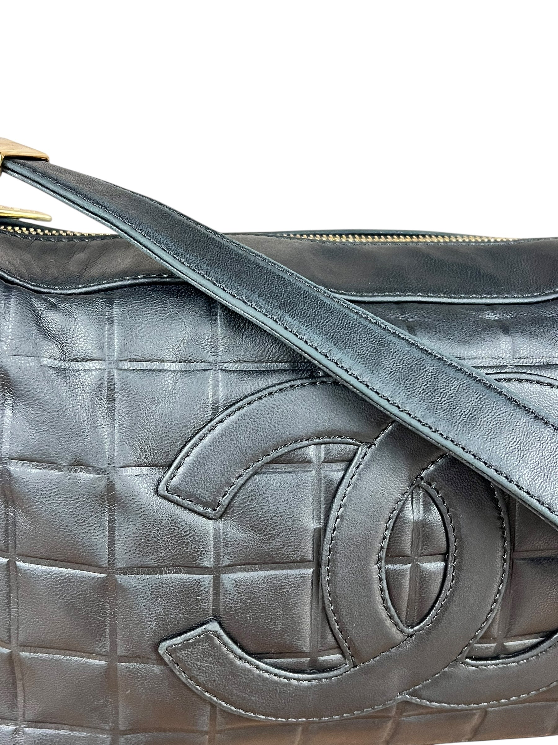 Chanel CC Chocolate Leather Shoulder Bag 2000