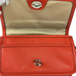 Coach Coral Red Leather Legacy Penny Shoulder Bag