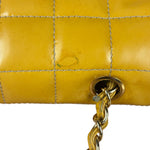 Chanel Yellow Patent Chocolate Bar Quilted CC Shoulder Bag 2002