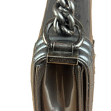 Chanel Gray Patent Leather Boy Flap Shoulder Bag