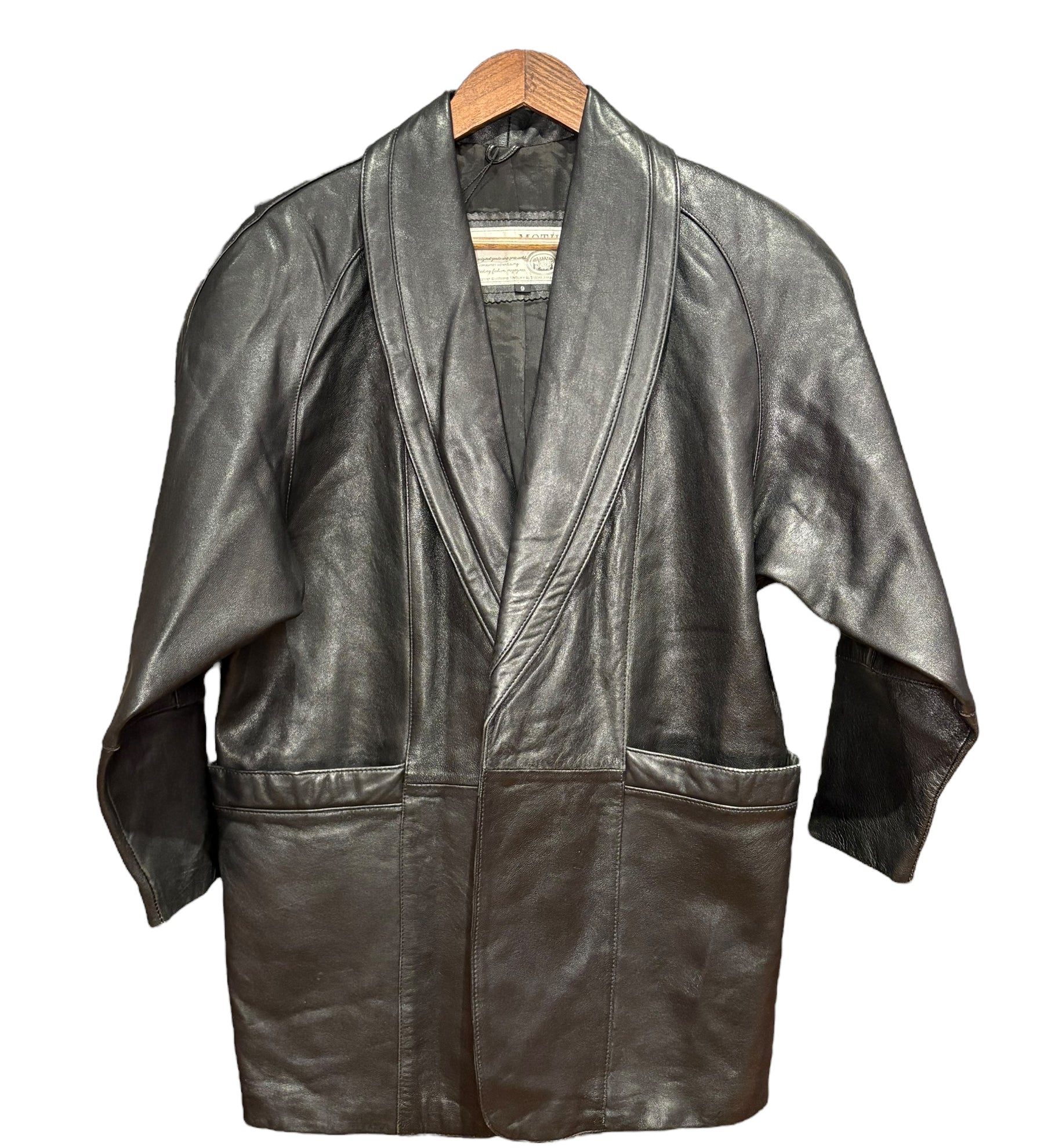 Harajuku Mother Black Leather Coat