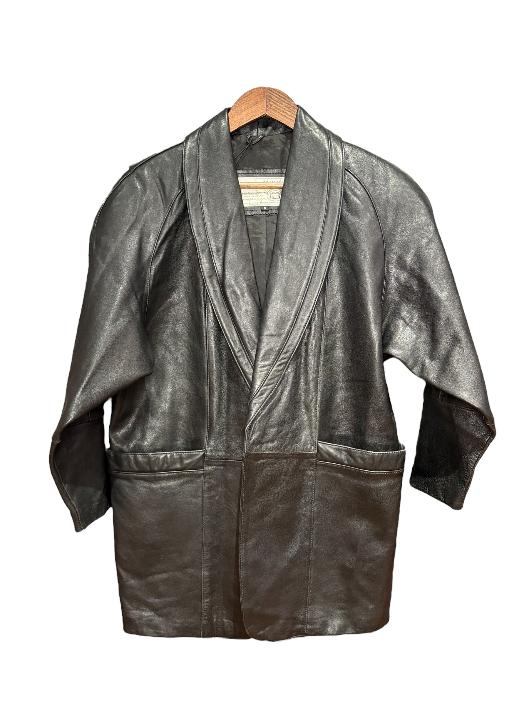 Harajuku Mother Black Leather Coat