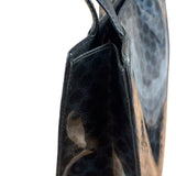 Celine Vintage Black Patent Leather Macdam Vernis Tote Bag