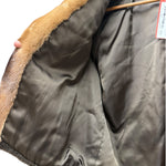 Vintage Brown Sherpa Fur Trimmed Coat