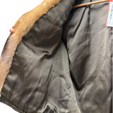 Vintage Brown Sherpa Fur Trimmed Coat