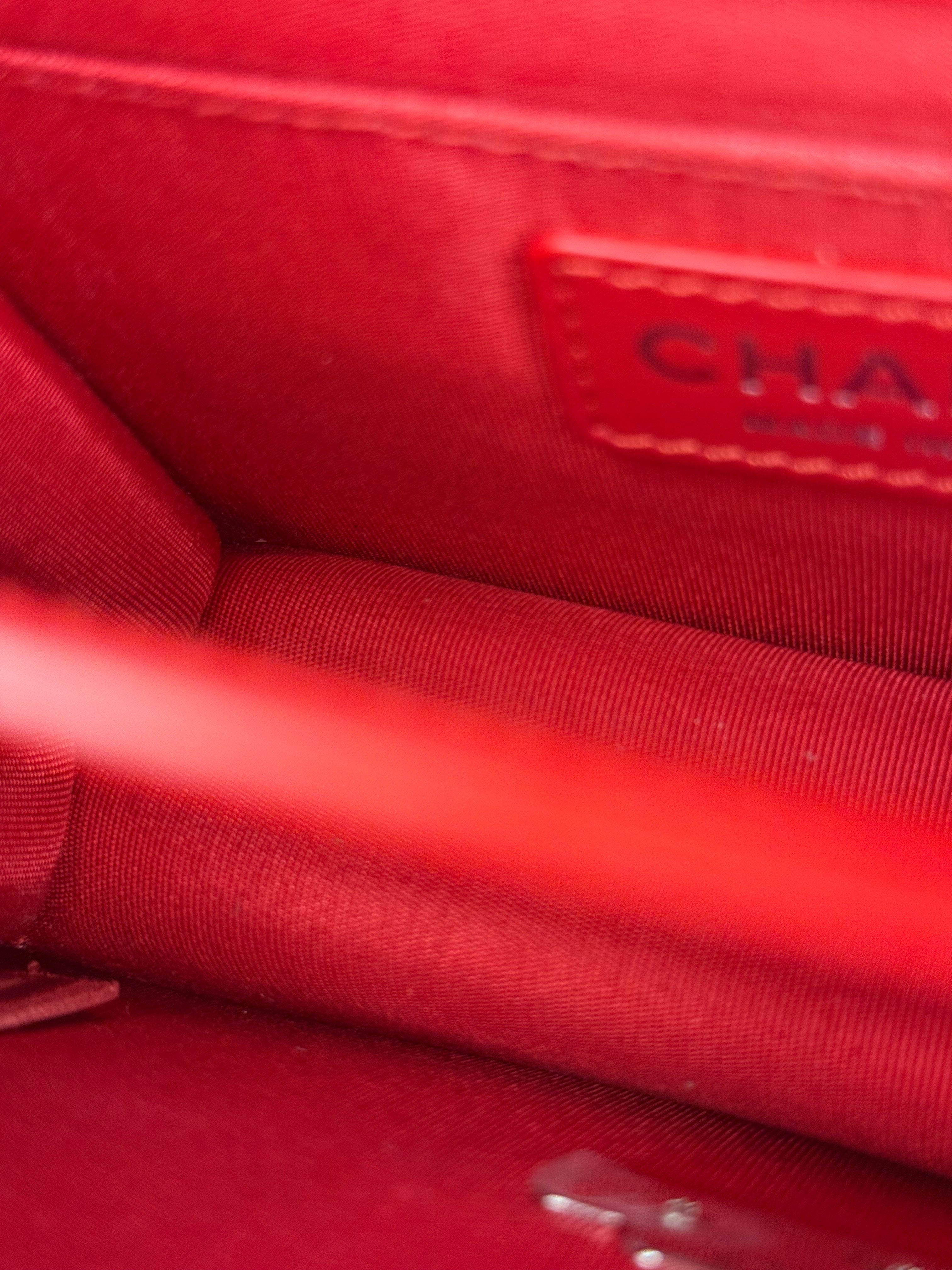 Chanel Red Calfskin Small Box Flap 2017