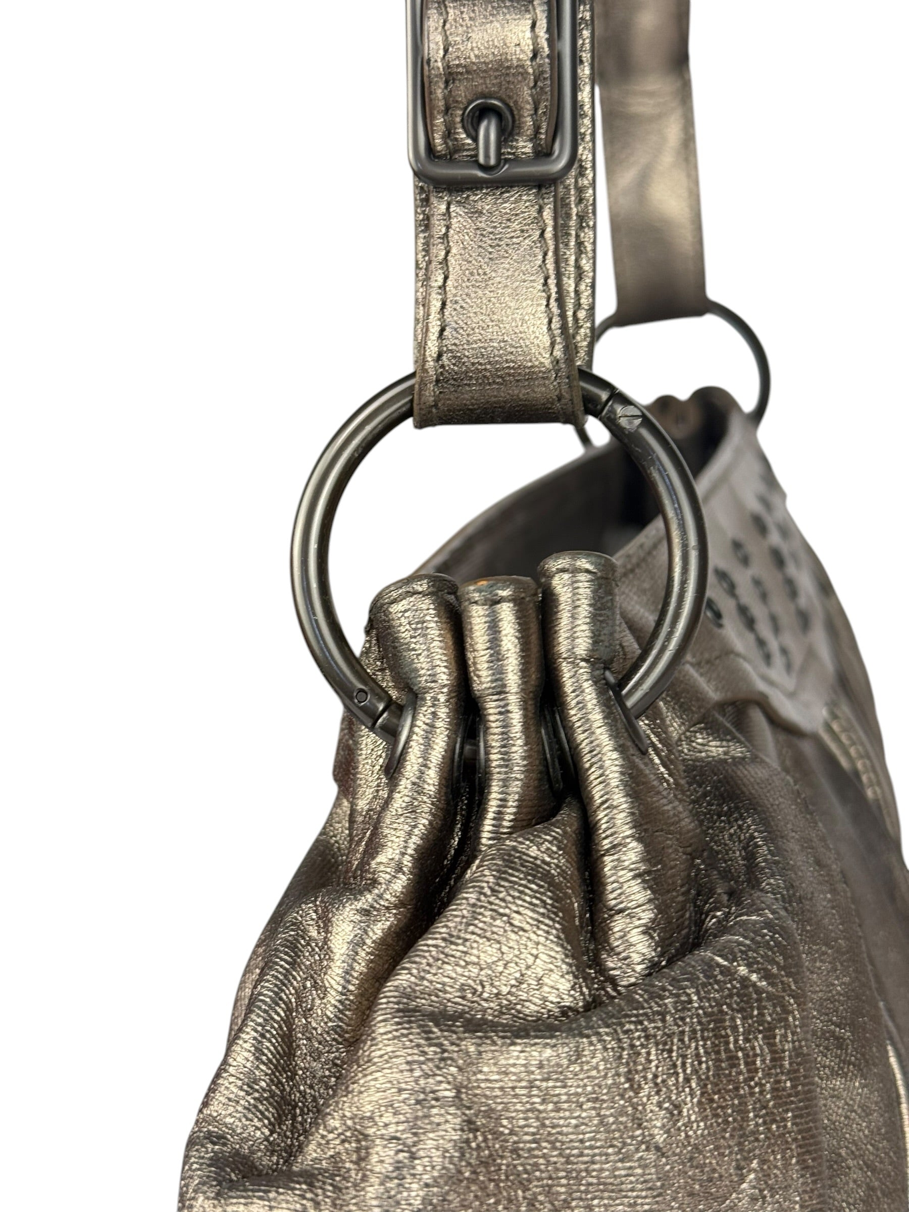 Bottega Veneta Metallic Pleated Shoulder Bag