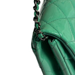 Chanel Green Quilted Patent Leather Flap Bag 2012