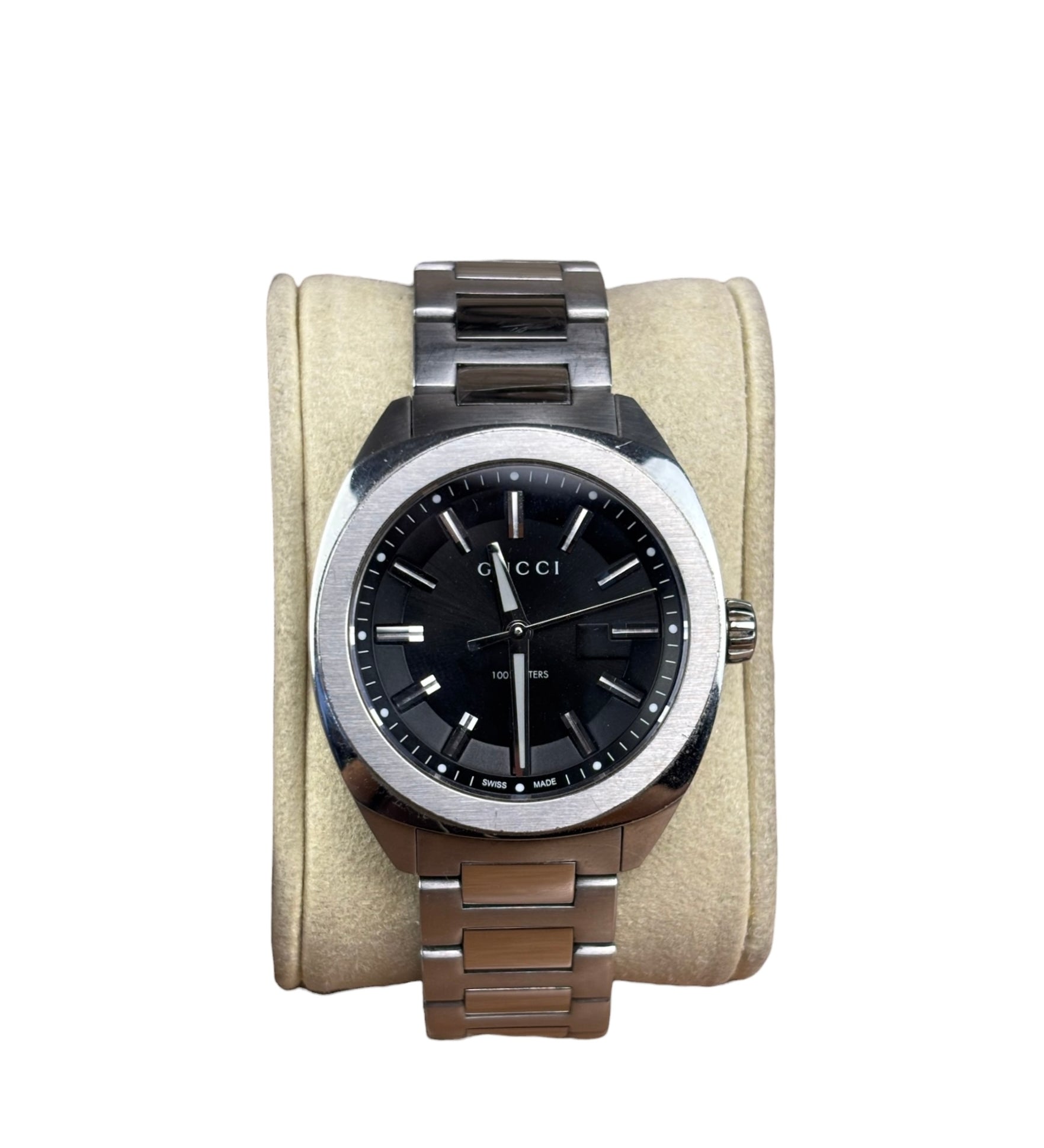 Gucci 142.4 Black Dial Stainless Steel Watch