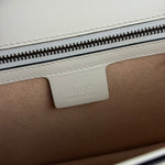 Gucci White Leather Queen Margaret Bee Embellished Shoulder Bag