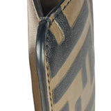 Fendi Brown Leather FF Zip Coin/Card Case