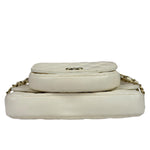 Chanel White Quilted Leather Side-Packs Dual Shoulder Bag 2019