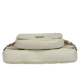 Chanel White Quilted Leather Side-Packs Dual Shoulder Bag 2019