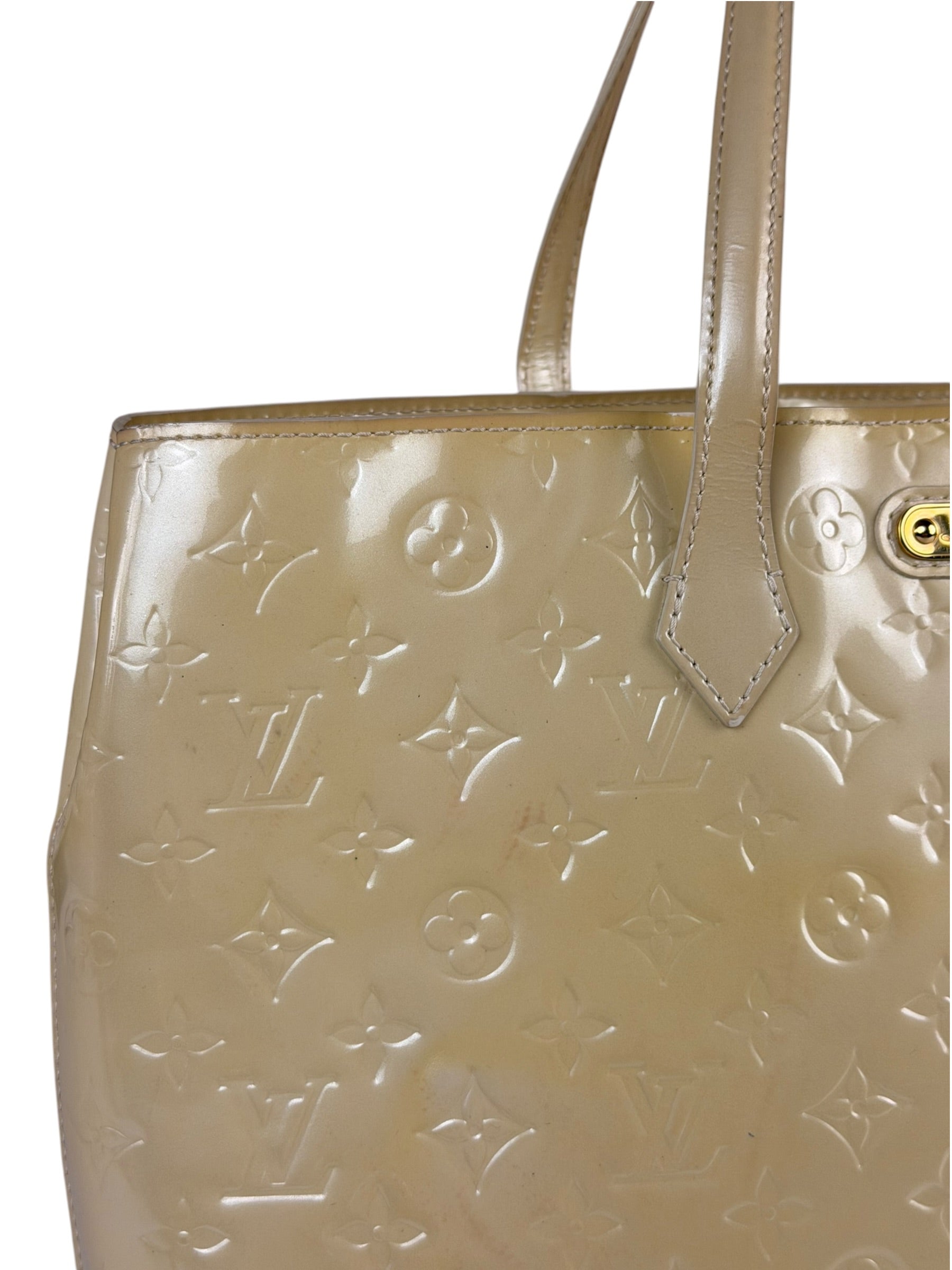 Louis Vuitton Yellow Vernis Wilshire Tote MM