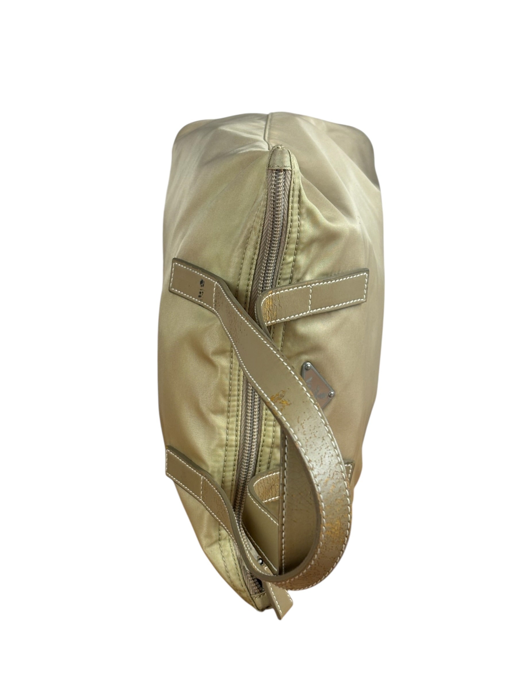 Prada Vintage Beige Nylon Top Handle Bag