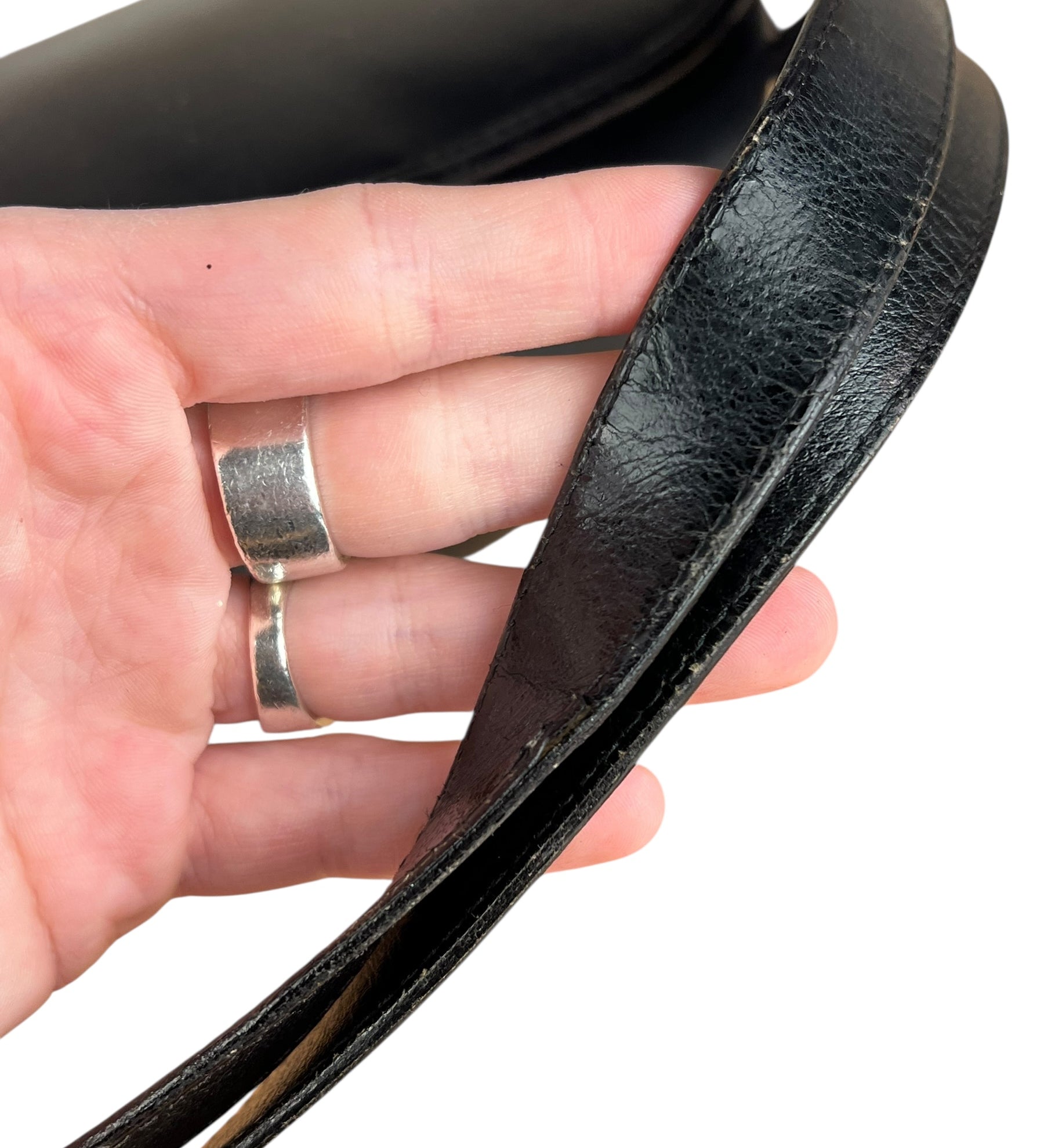 Dior Black Leather Vintage Flap Shoulder Bag