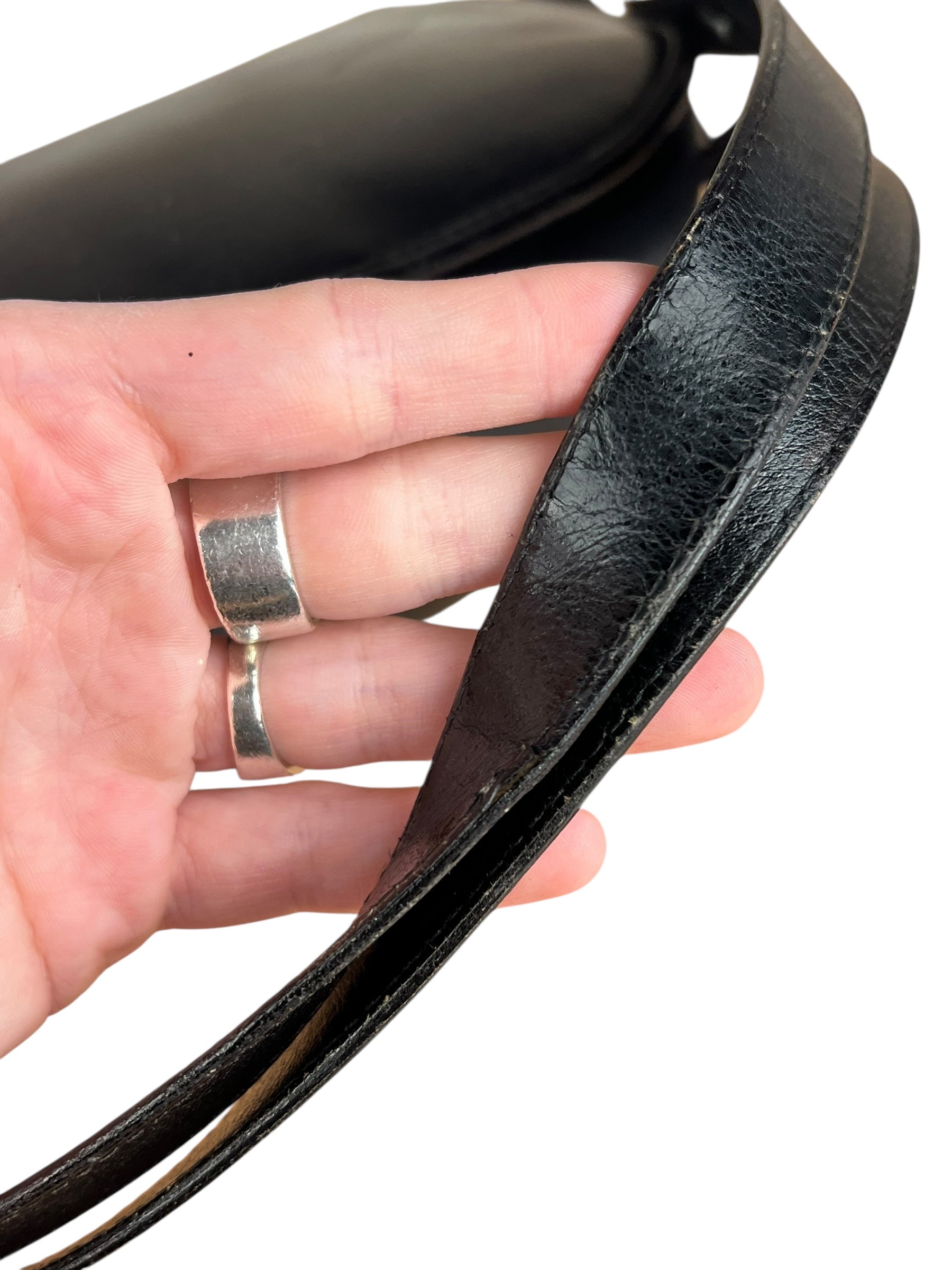 Dior Black Leather Vintage Flap Shoulder Bag