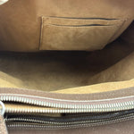 Gucci Brown Leather Trim GG Supreme Tian Vertical Tote Bag