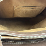 Gucci Brown Leather Trim GG Supreme Tian Vertical Tote Bag