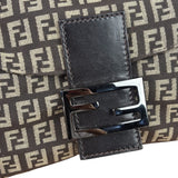Fendi Black/Beige Leather Trim Zucca Mamma Baguette