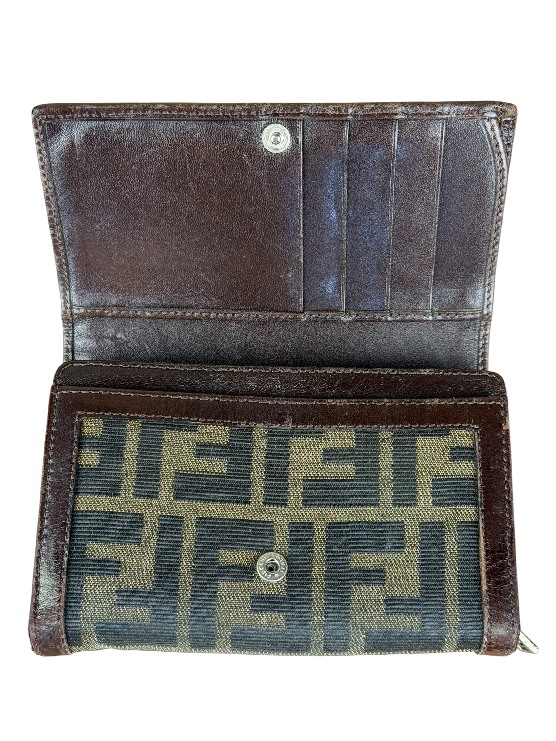 Fendi Zucca Monogram Canvas Trifold Wallet