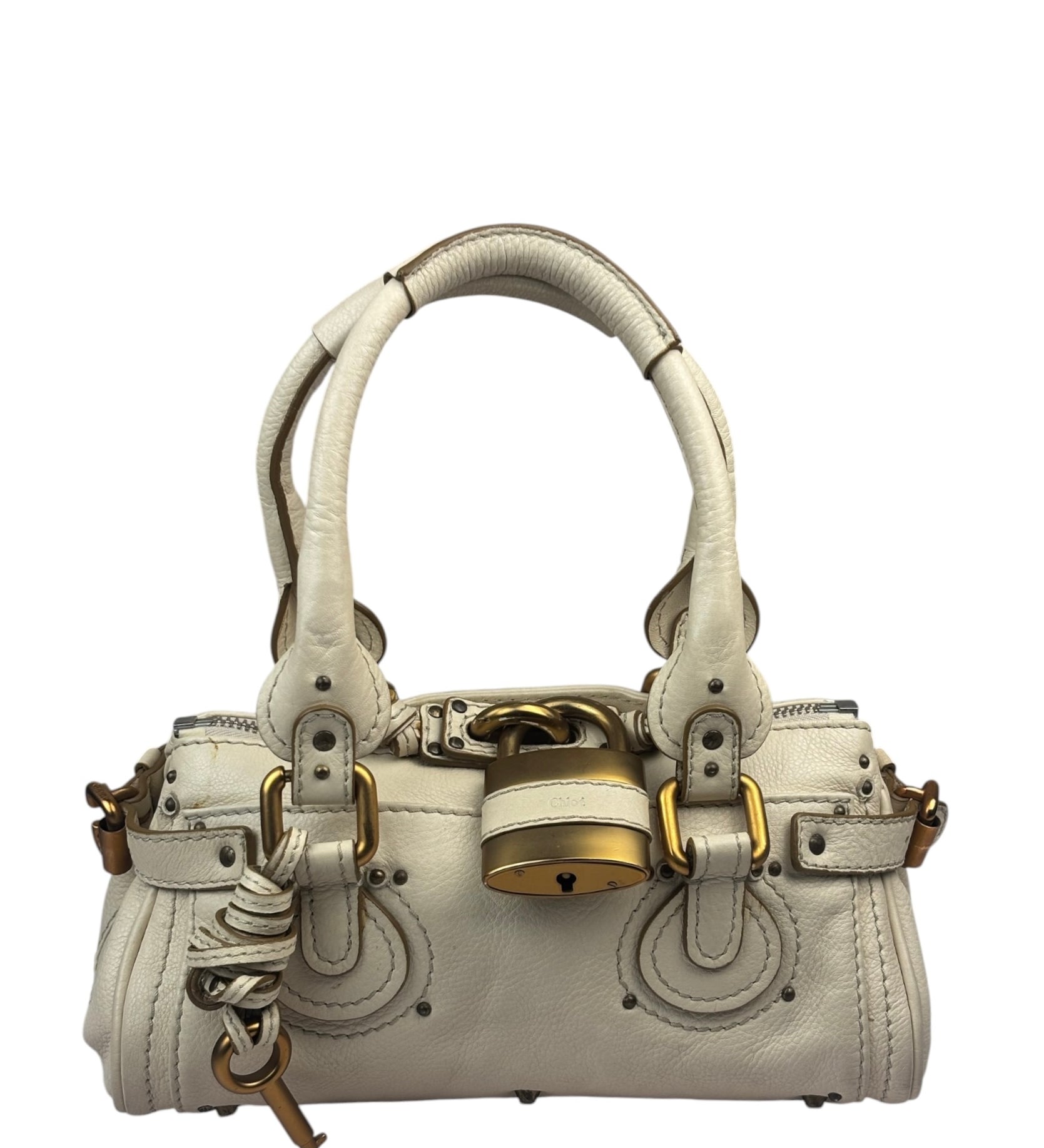 Chloe Cream Leather Paddington Shoulder Bag