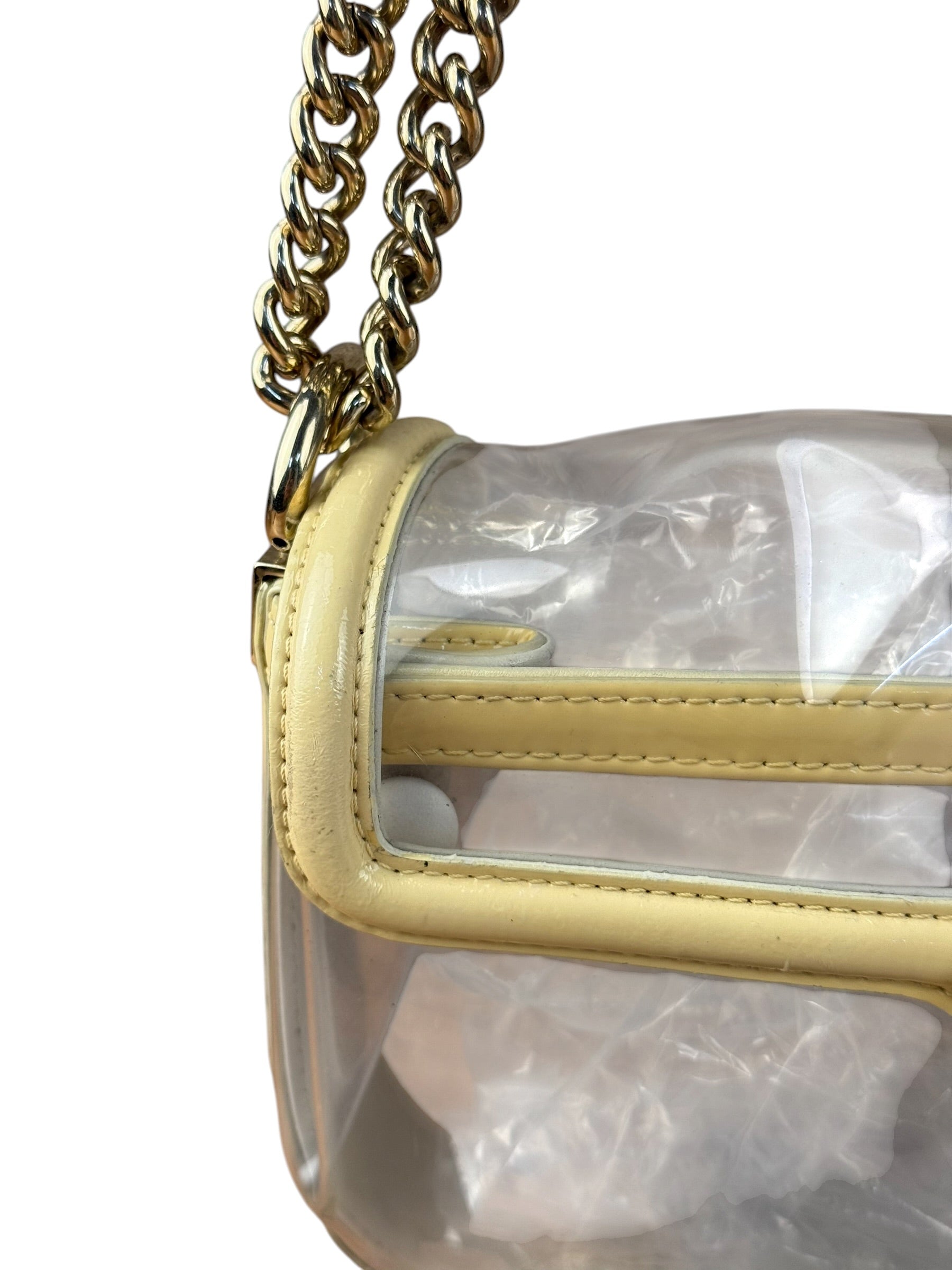 Chanel Yellow Clear PVC Classic Chain Flap Bag 2012