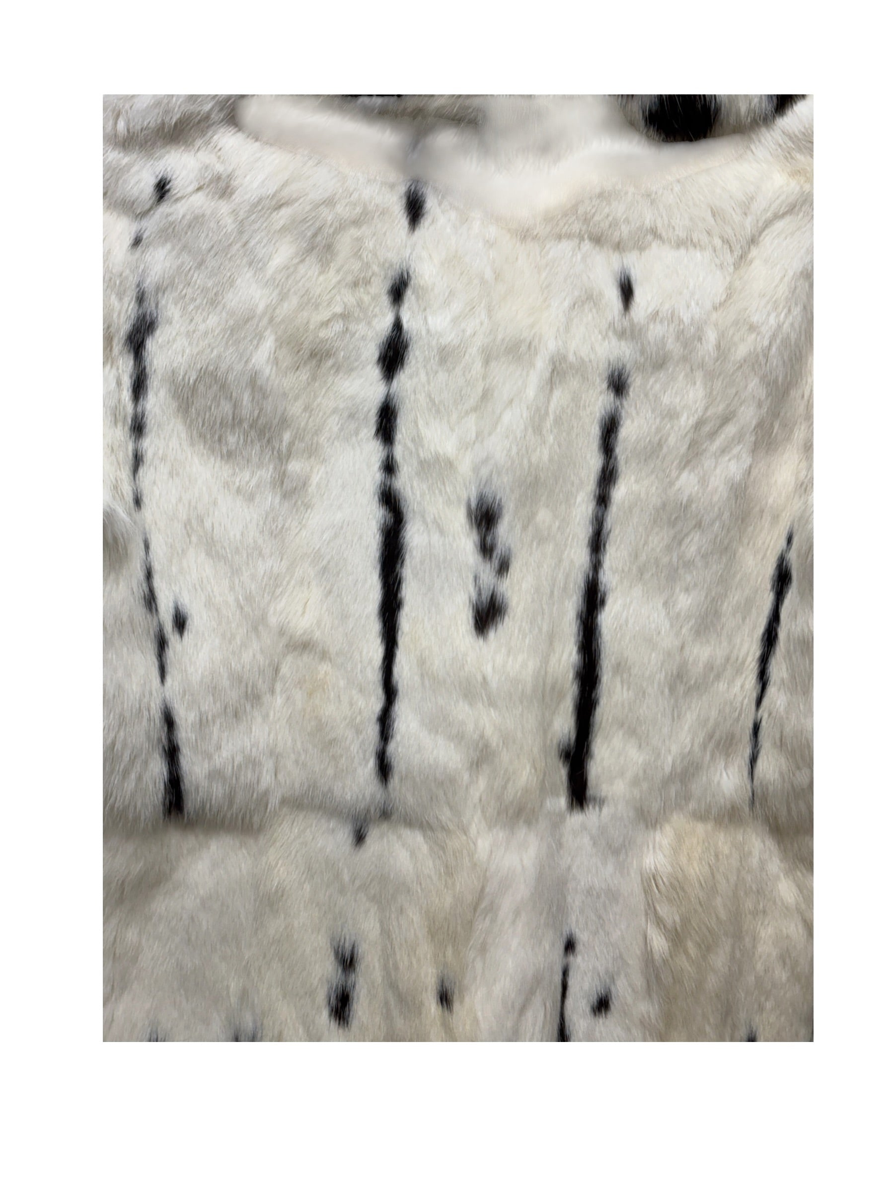 Vintage Cream/Brown Rabbit Fur Coat