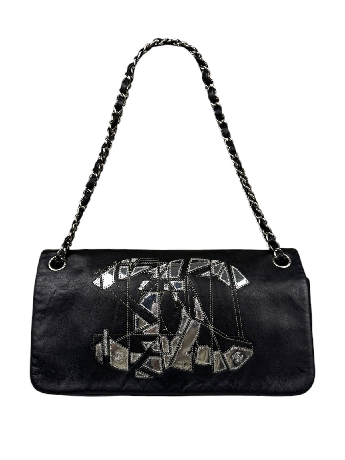 Chanel Black Leather CC Mirrored Mosaic Flap Bag 2008