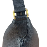 Gucci Black Pebbled Leather Half Moon Hobo Bag