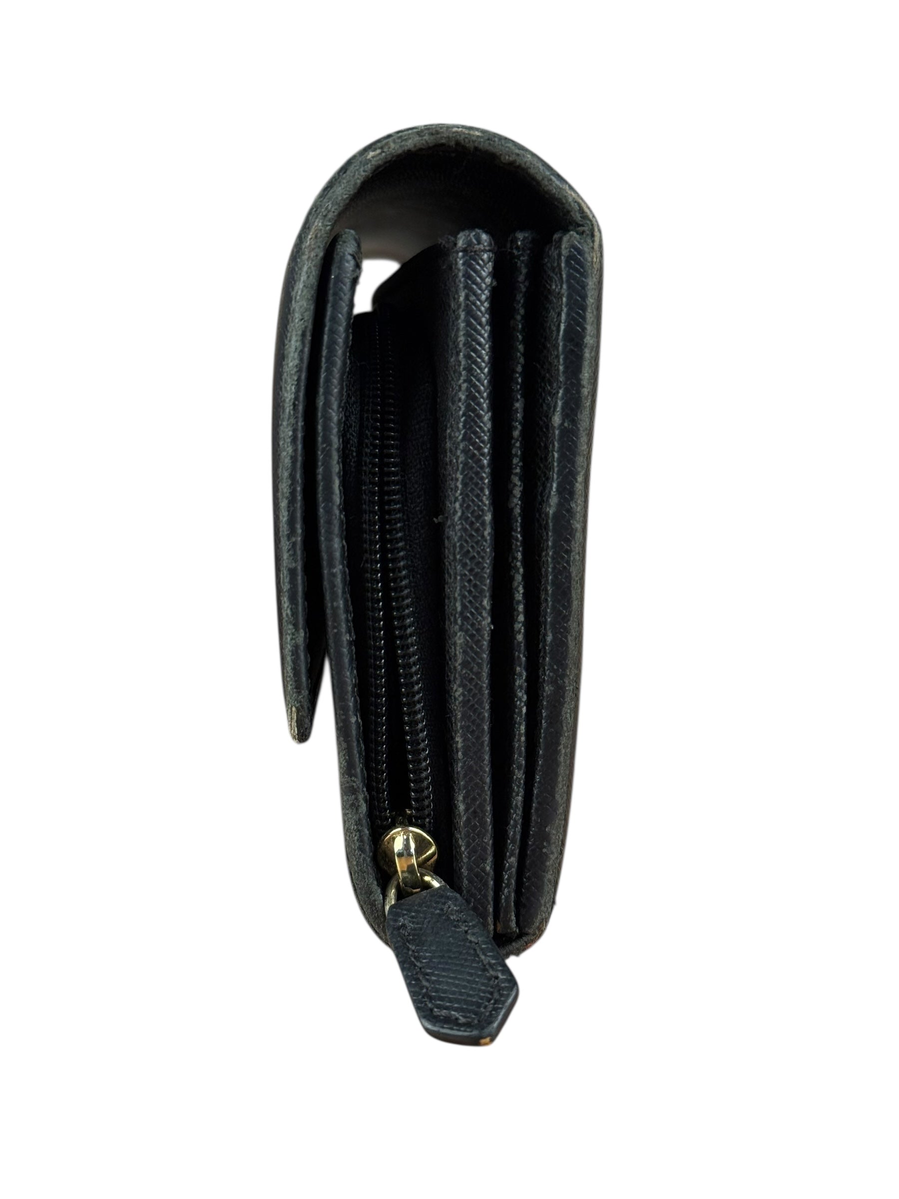 Vivienne Westwood Black Leather Emblem Long Wallet