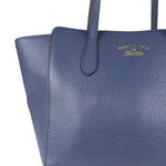 Gucci Navy Blue Swing Leather Tote Bag