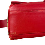 Burberry Red Leather Haymarket Check Shoulder Bag