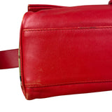 Burberry Red Leather Haymarket Check Shoulder Bag