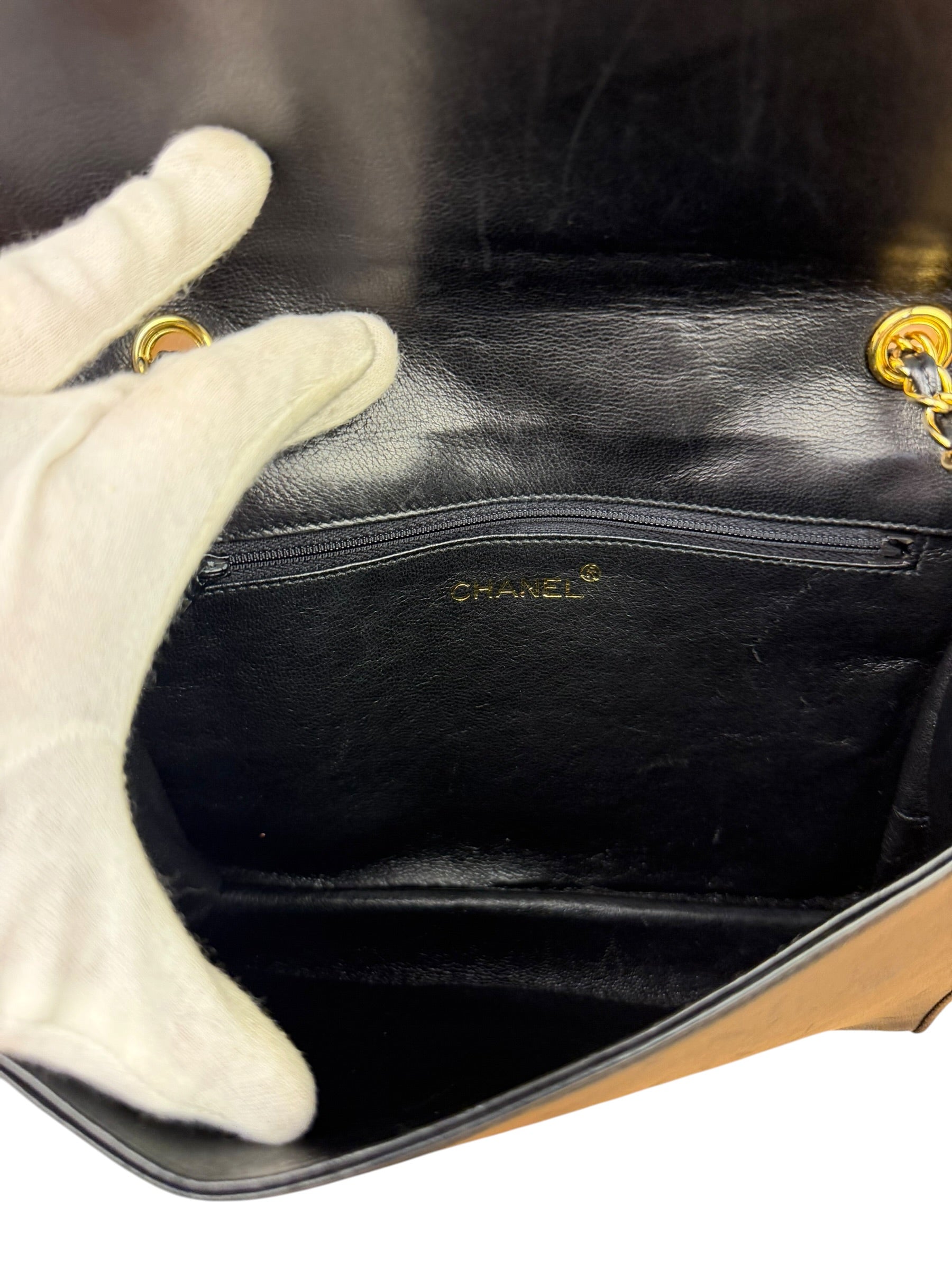 Chanel Black Diamond Stitch CC Timeless Chain Flap Bag '89-'91