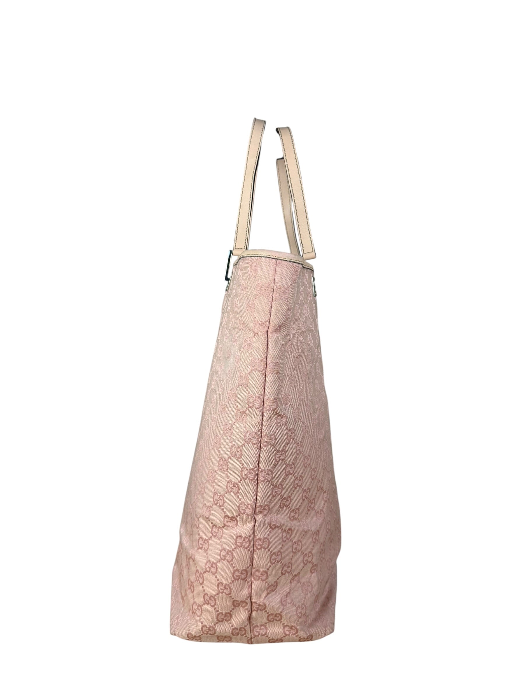 Gucci Vintage Pink Canvas Large Tote Bag