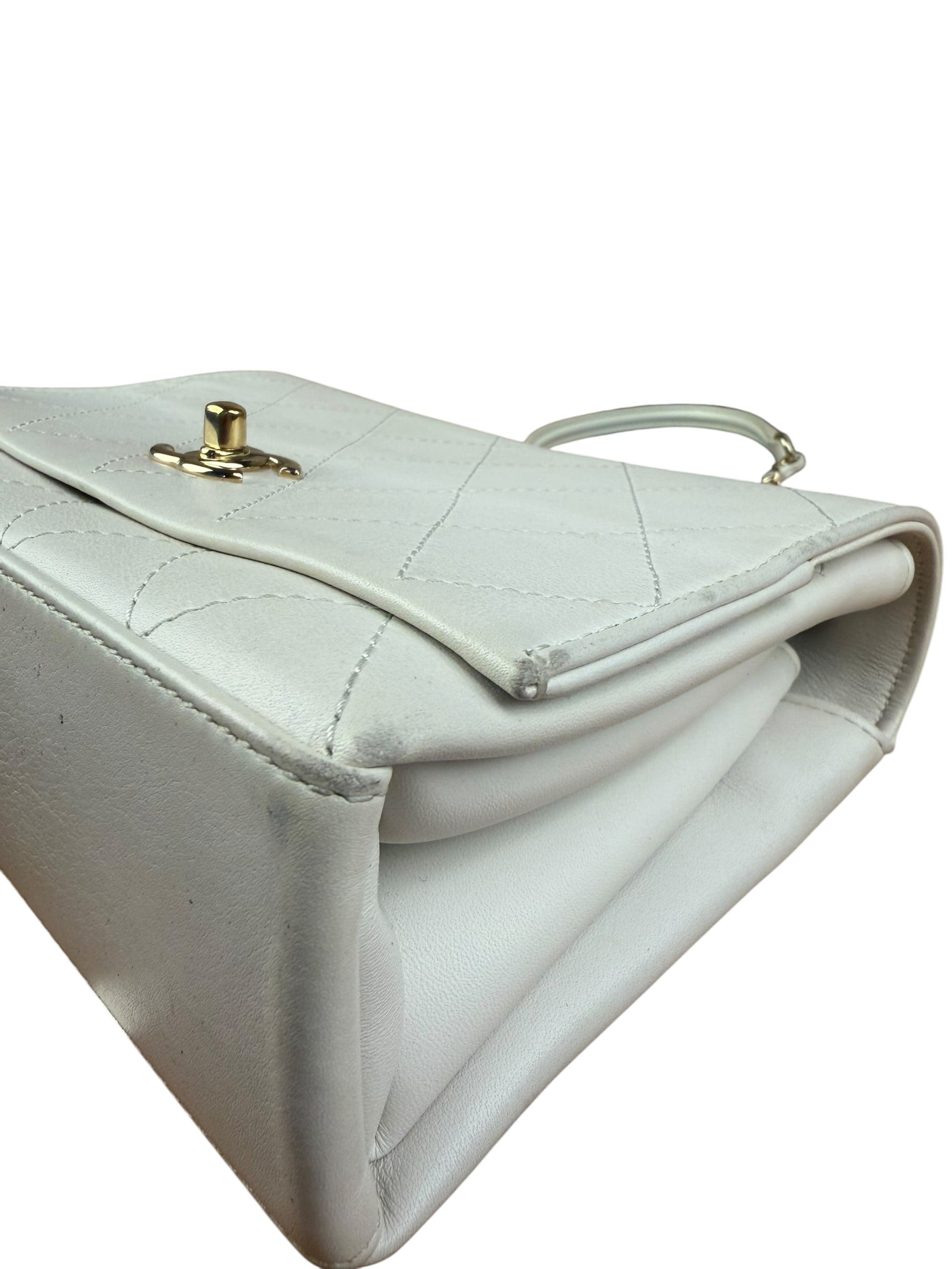 Chanel White Leather Mini Shoulder Bag 1992