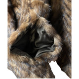 Vintage Hazel Brown Chevron Stripped Mink Fur Coat