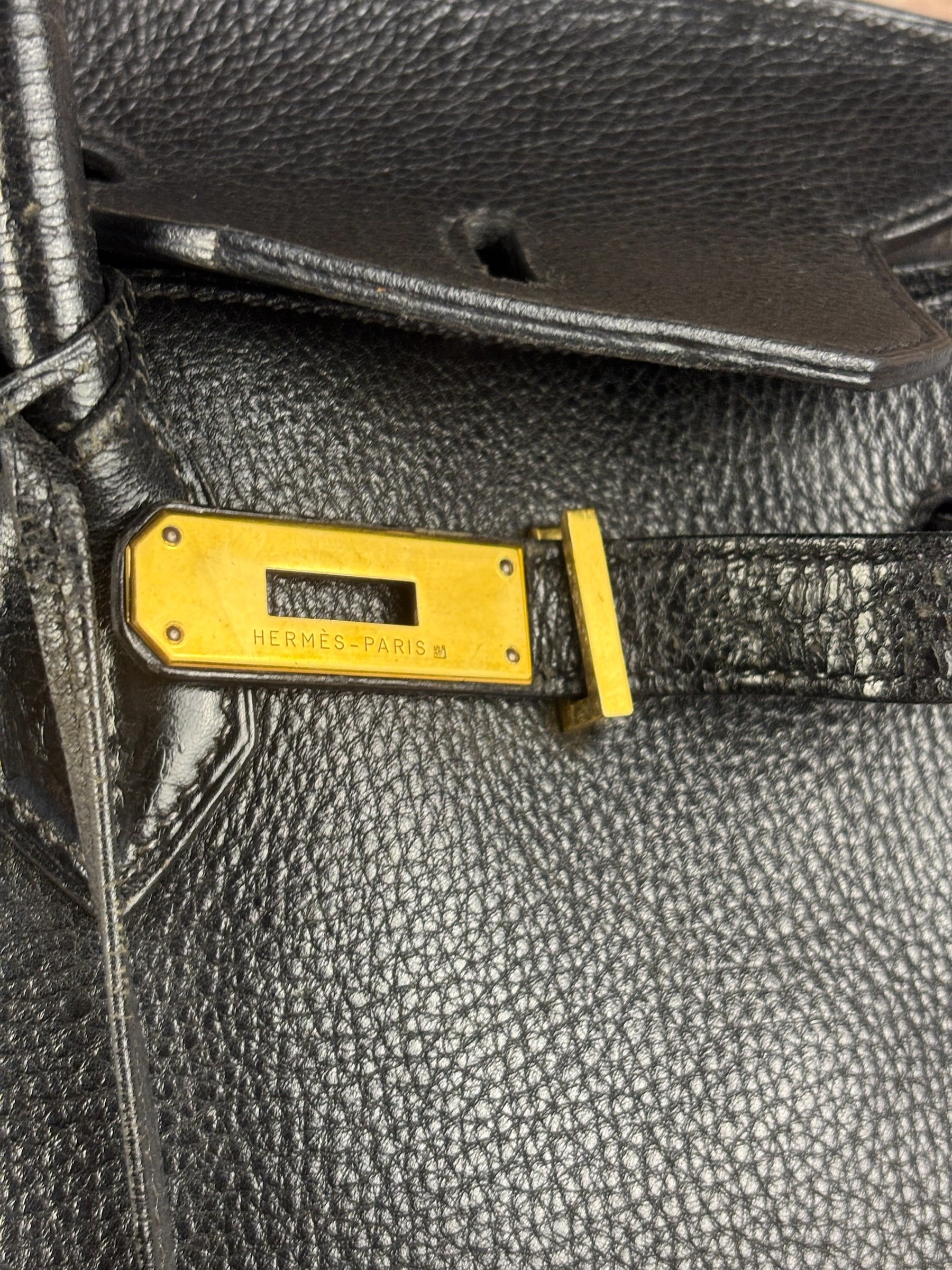Hermes Black Togo Leather Birkin 40 Handbag Gold 1998