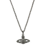 Vivienne Westwood Silver Oblique Orb Mini Bas Relief Pendant Necklace