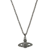 Vivienne Westwood Silver Oblique Orb Mini Bas Relief Pendant Necklace