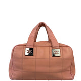 Chanel Pink Caviar Leather Chocolate Bar Bowler Bag 2003
