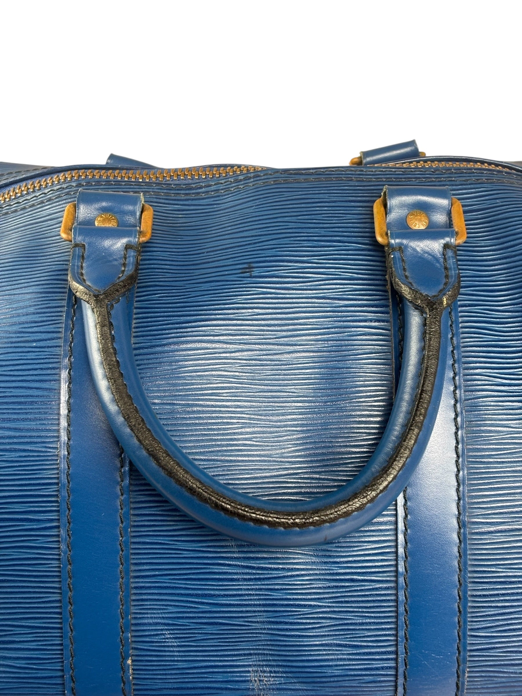 Louis Vuitton Blue Epi Leather Keepall 45