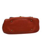 Gucci Orange Pebbled Leather Bamboo Top Handle Hobo Bag